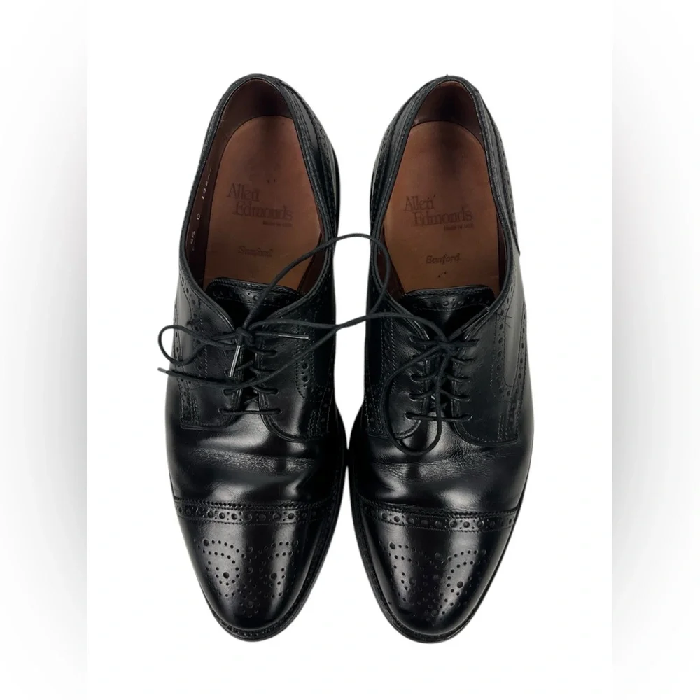 Allen Edmonds Sanford Black Cap Toe Oxford Dress Shoes 8.5 C Casual Formal